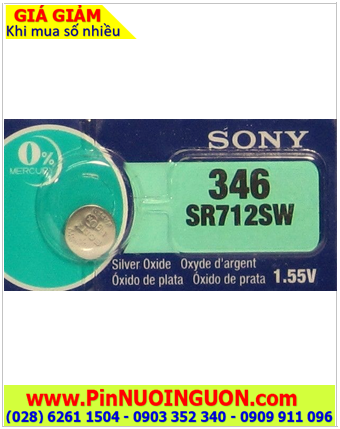 Sony SR712SW _Pin 346; Pin đồng hồ 1.55v Silver Oxide Sony SR712SW _Pin 346 (Made in Indonesia)